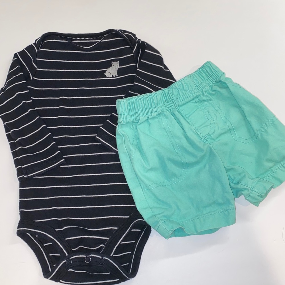 12 Month Carter’s Onesie and Shorts Outfit
